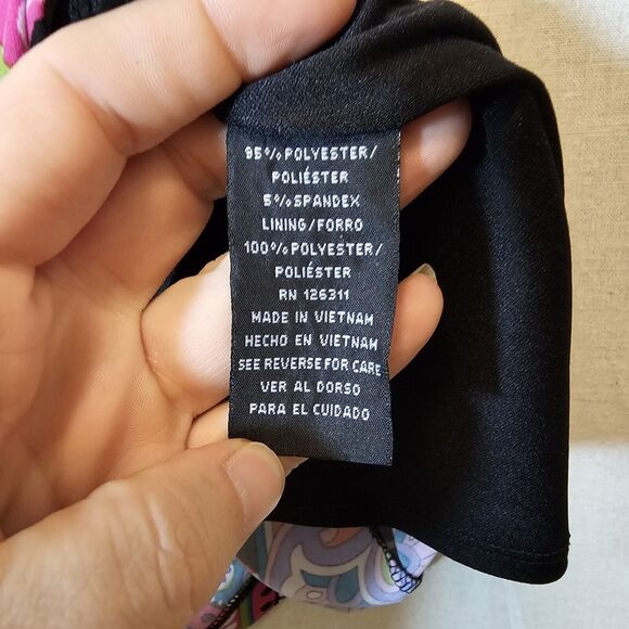 Ronni Nicole Shift Dress Black White Geometric Colorful Paisley Knee Length 8 - Picture 6 of 9